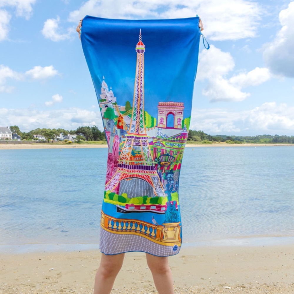 Bright and colorful PYLÔNES French Eiffel towel microfiber towel Paris